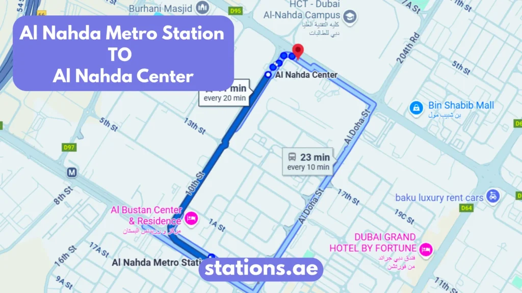 Al Nahda Metro Station to Al Nahda Center