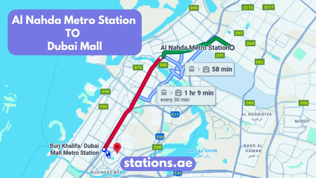 Al Nahda Metro Station to Dubai Mall