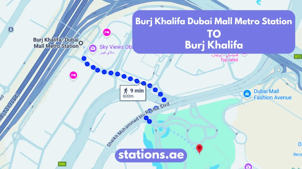 Burj Khalifa Dubai Mall Metro Station to Burj Khalifa