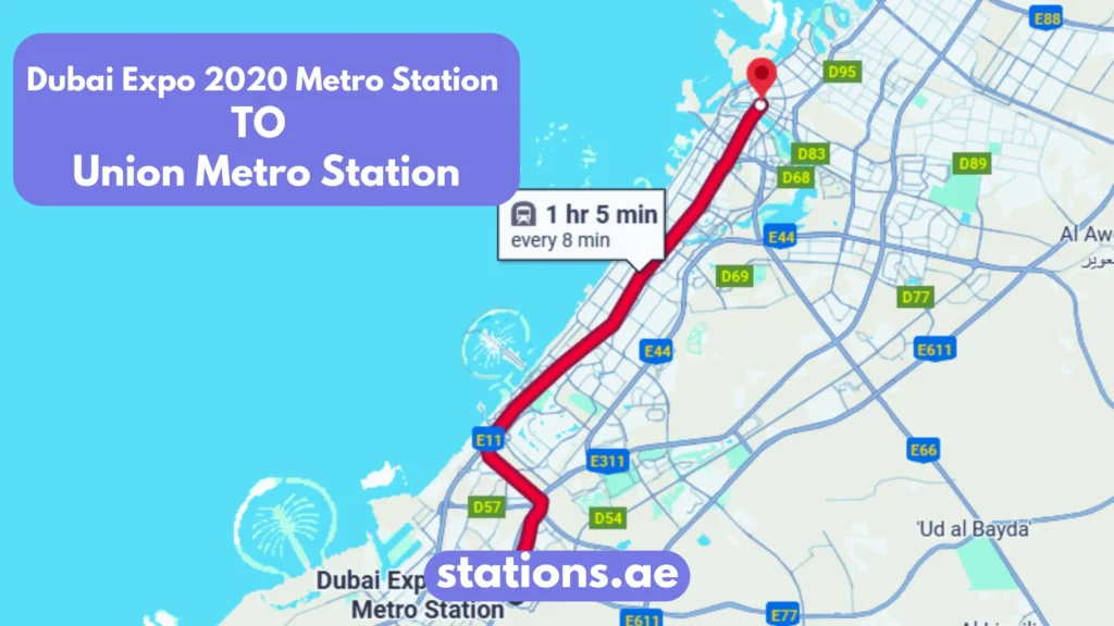Dubai Expo 2020 Metro Station to Union Metro Station