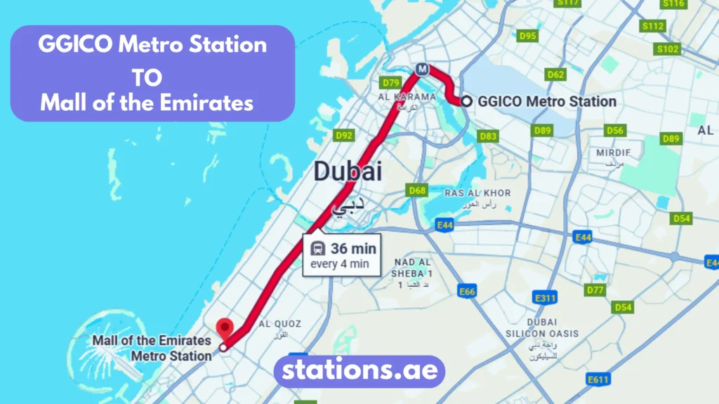 GGICO Metro Station to Mall of the Emirates