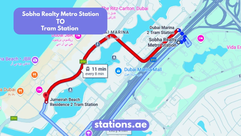 Sobha Realty Metro Station to Tram Station