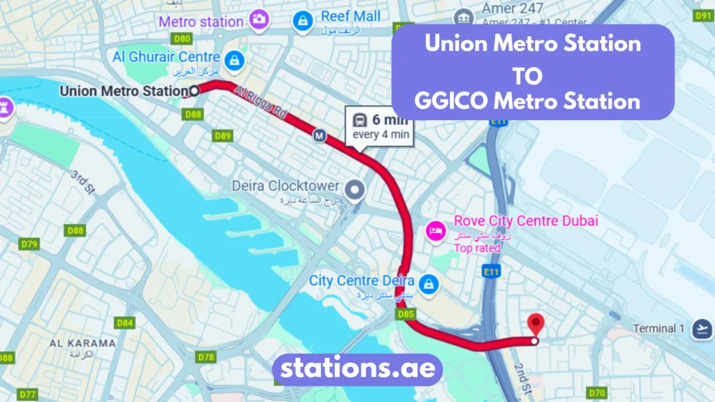Union Metro Station to GGICO Metro Station