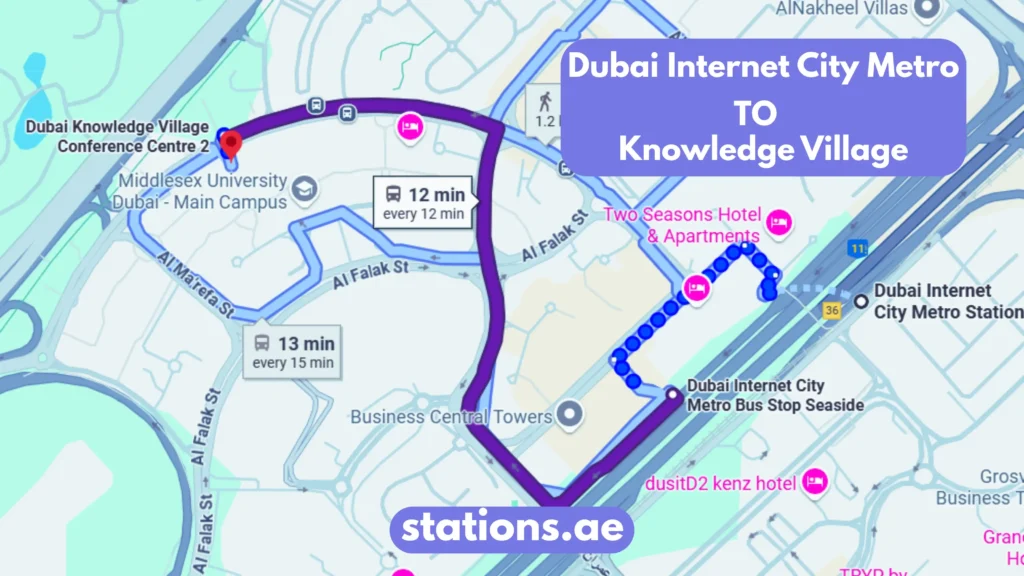 Dubai Internet City Metro Station to Knowledge Village