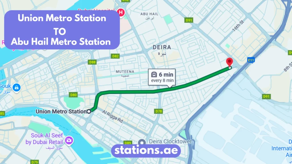 Union Metro Station to Abu Hail Metro Station