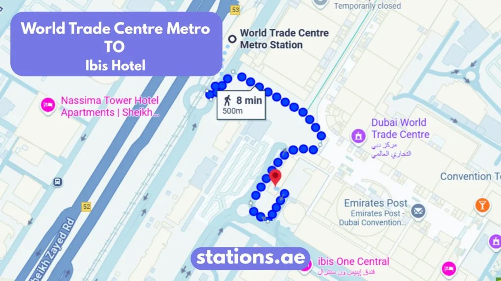 World Trade Centre Metro station to Ibis Hotel