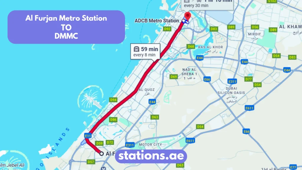 Al Furjan Metro Station to DMMC