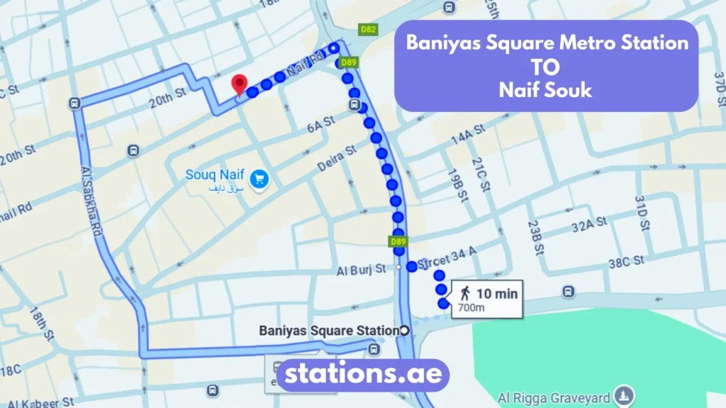 Baniyas Square Metro Station to Naif Souk