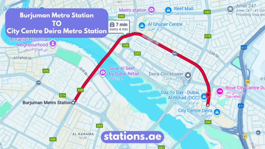 Burjuman Metro Station to City Centre Deira Metro Station
