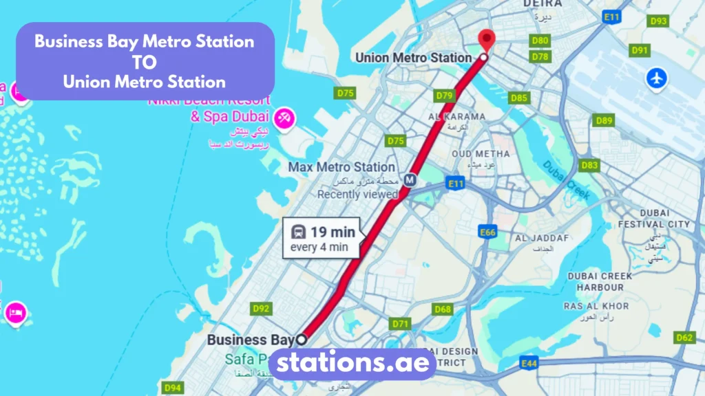 Business Bay Metro Station to Union Metro Station