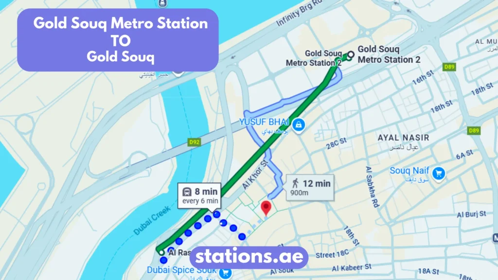 Gold Souq Metro Station to Gold Souq