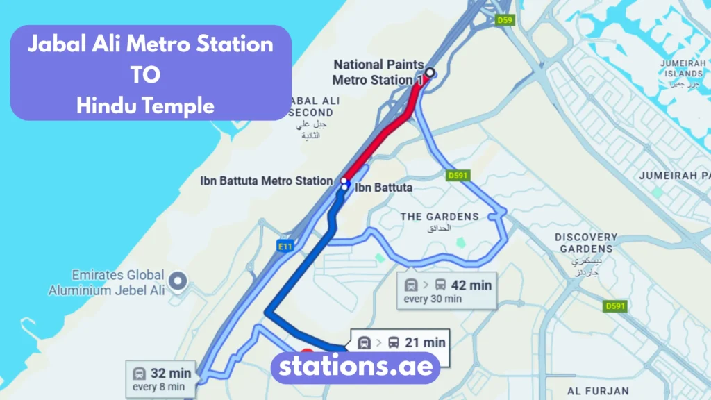 Jabal Ali to Hindu Temple