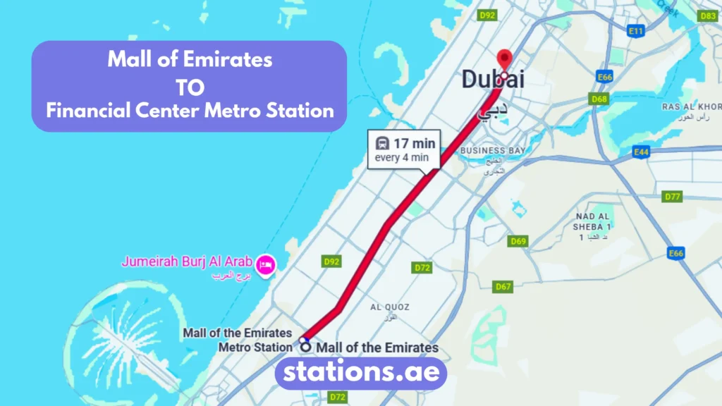 Mall of Emirates to Financial Center Metro Station