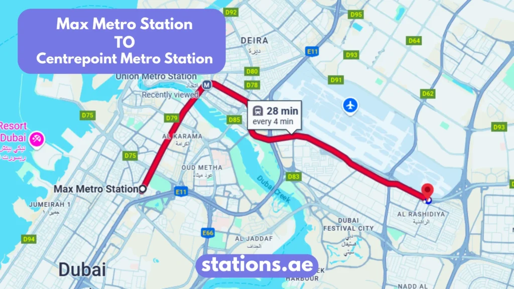 Max Metro Station to Centrepoint Metro Station
