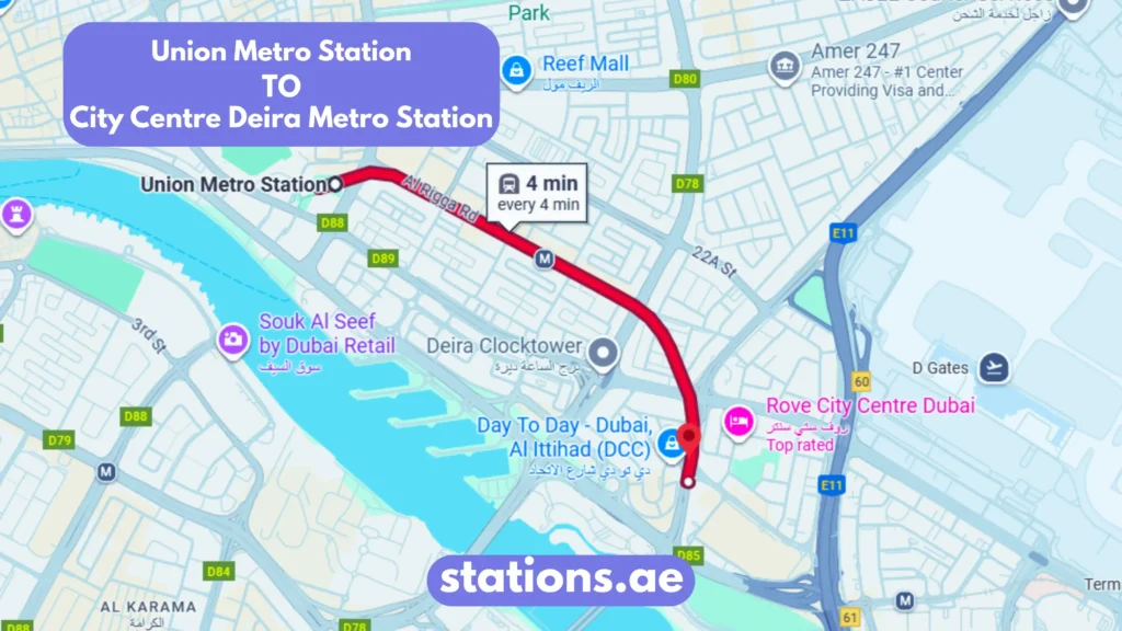 Burjuman Metro Station to City Centre Deira Metro Station