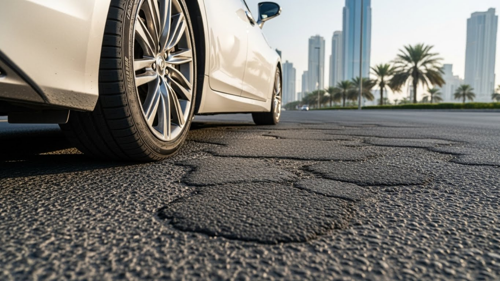 uneven roads dubai early suspension wear