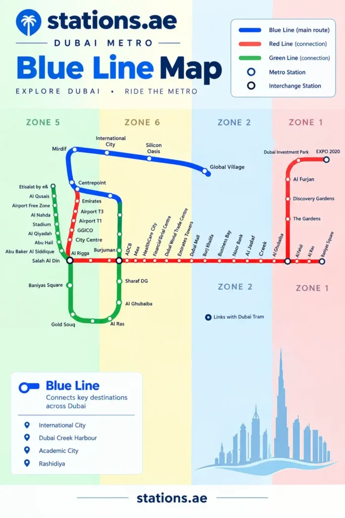 Official Route Map of Blue line and PDF Download